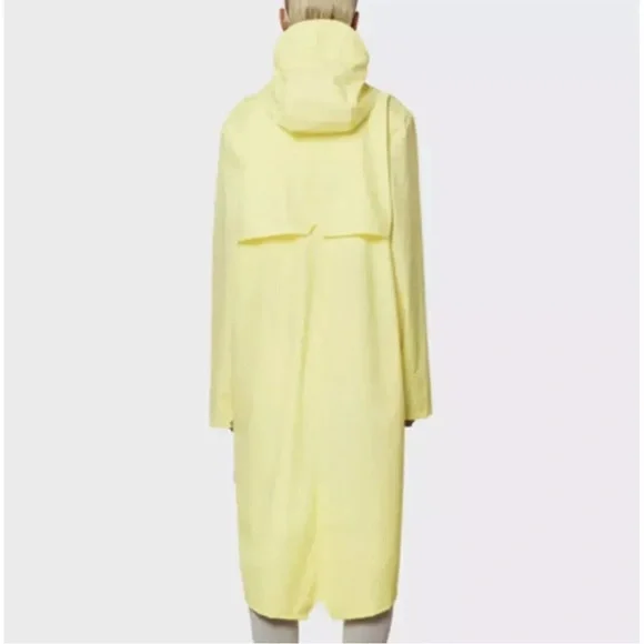NWT RAINS Longer Jacket Raincoat XL Straw Yellow (Unisex) Waterproof MSRP $140 - Picture 2 of 6